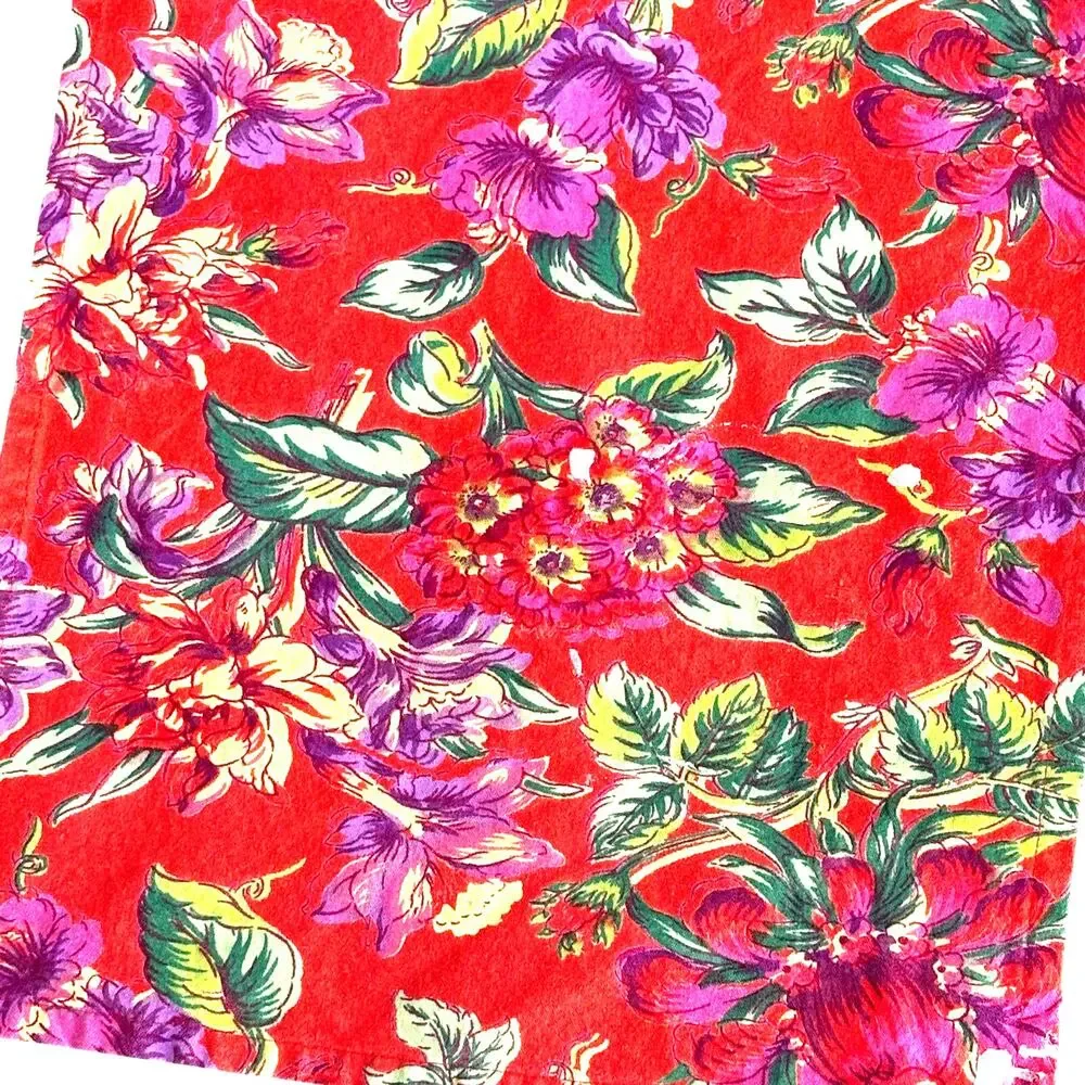 April Cornell cotton table runner orange green purple & yellow floral cottage